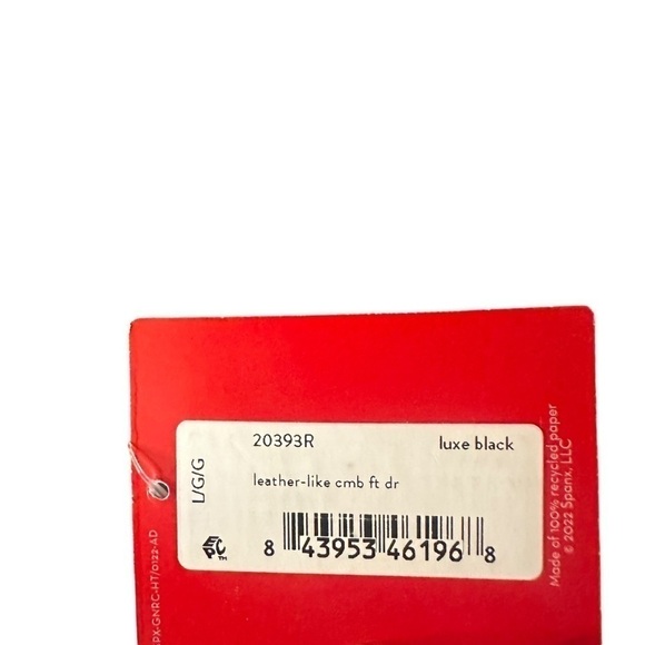 - NEW SPANX Leather-Like Combo Fitted Dress MIDI SIZE LARGE - Picture 3 of 7